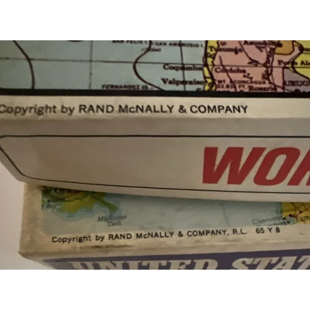 2 Vintage Rand McNally United States & World‎ Map Puzzles  by Selchow & Righter